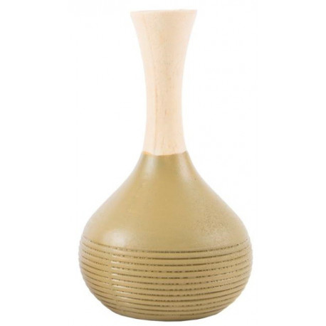 Vase moderne en bois naturel - 21 cm