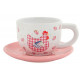 Lot de 2 Tasses + soucoupes Poule en céramique