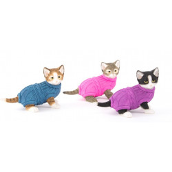 Tirelire Chat - Chaton avec pull - 21 cm