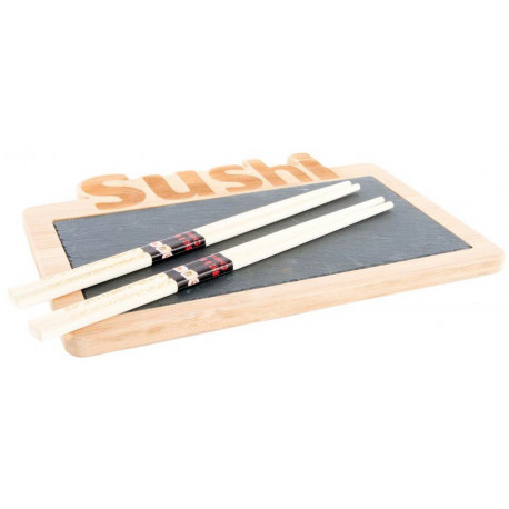 Planche à sushis + 2 paires de baguettes