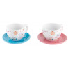 Lot de 2 Tasses 200 ml + soucoupes Hibou en céramique
