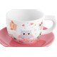 Lot de 2 Tasses 200 ml + soucoupes Hibou en céramique