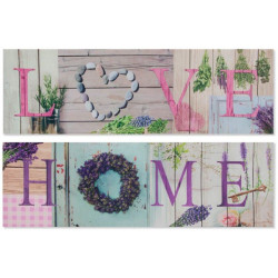 Tableau toile Love ou Home - 90 x 30 cm