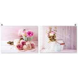 Tableau toile Fleurs roses - Romantique - 70 x 50 cm