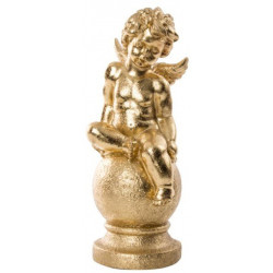 Statuette Ange doré sur boule - 39 cm