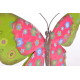 Décoration murale métal Papillon avec fleurs - 34 x 28 cm