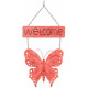 Décoration murale métal Papillon bienvenue " Welcome " - 32 x 22 cm