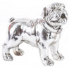 Statuette chien Bulldog argenté - 19 cm