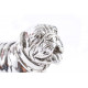 Statuette chien Bouledogue argenté - 19 cm