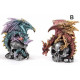 Lot de 2 Figurines Dragon couleur sur crâne