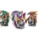 Lot de 2 Figurines Dragon couleur sur crâne