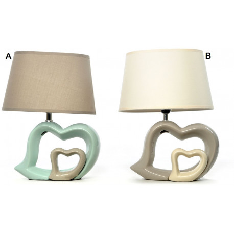 Lampe design double Coeur - 37 cm