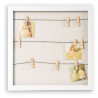 Cadre mémo Fils et Pinces à linge - 30 cm - Blanc