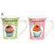 Lot de 2 Mugs 300ml Cupcake en céramique