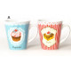 Lot de 2 Mugs 300ml Cupcake en céramique