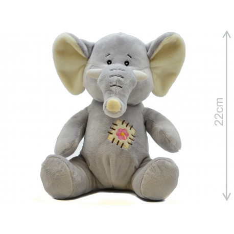 Peluche Eléphant gris - 22 cm