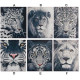 Tableau toile Animaux sauvages - 50 x 40 cm
