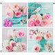 Tableau toile Fleurs roses - Romantique - 38 x 38 cm