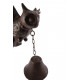 Grande Cloche de porte d'entrée Hibou fonte - 37,5 cm