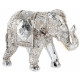 Figurine Eléphant ethnique couleur argent - 17,5 cm