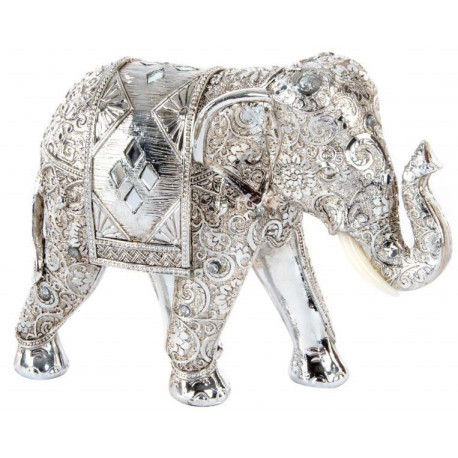 Statuette Eléphant couleur argent - 17,5 cm