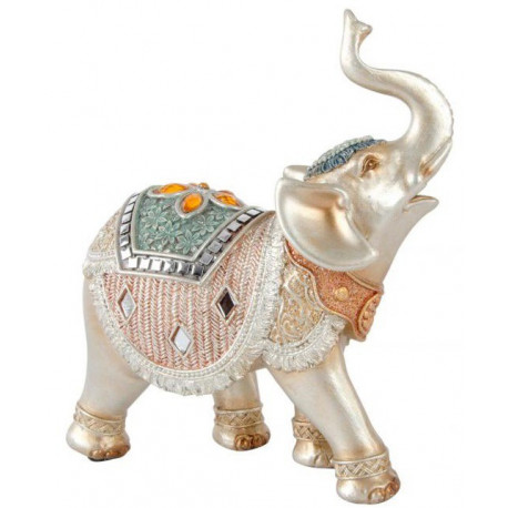 Figurine Eléphant ethnique brillant - 16,5 cm