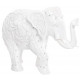 Statuette Eléphant ethnique blanc fleurs et strass - 26 cm