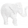 Statuette Eléphant ethnique blanc fleurs et strass - 26 cm