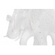 Statuette Eléphant blanc fleurs et strass - 26 cm