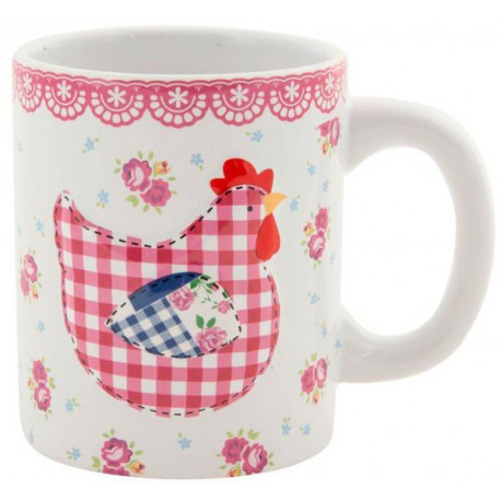 Lot de 2 mugs Poule 350 ml en céramique