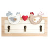 Porte manteau mural bois Poule - 25 cm