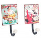 Lot de 2 Porte Manteaux muraux Pin-Up - vintage