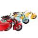 Réplique moto Side car ancien en métal - 19 cm
