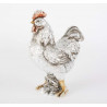 Statuette Poule couleur argent - 20,5 cm