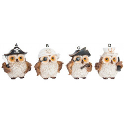 Figurine Hibou pirate - 10,2 cm