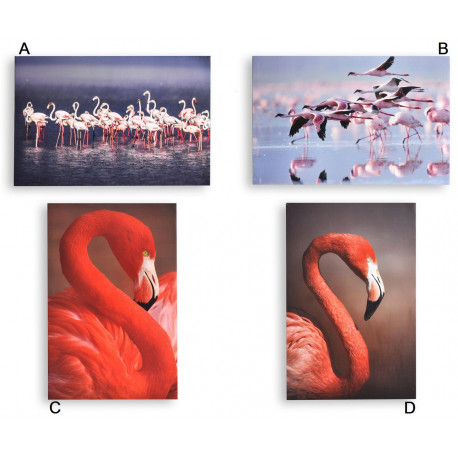 Tableau toile Flamant rose - 60 x 40 cm