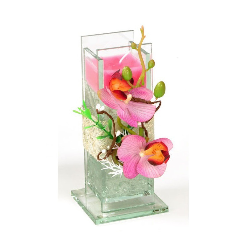 Décoration Fleur artificielle Orchidée fleur artificielle orchidee avec  bougeoir