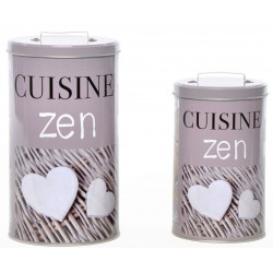 Set de 2 Boîtes métal cuisine Zen