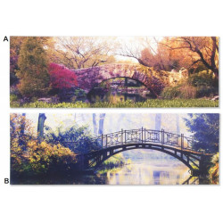 Tableau toile Pont - Paysage - 90 x 30 cm