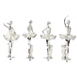 Statuette Danseuse argentée - ballerine - 23,5 cm
