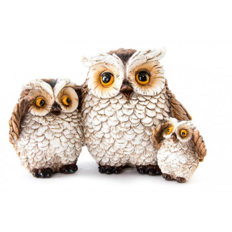 Figurine Hibou avec bébés - 12 cm