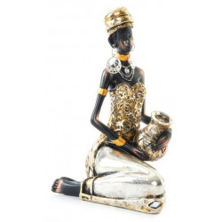 Statuette Femme africaine avec pot - 20 cm