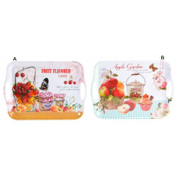 Plateau repas décor Fruits et Papillon - 35 x 25 cm