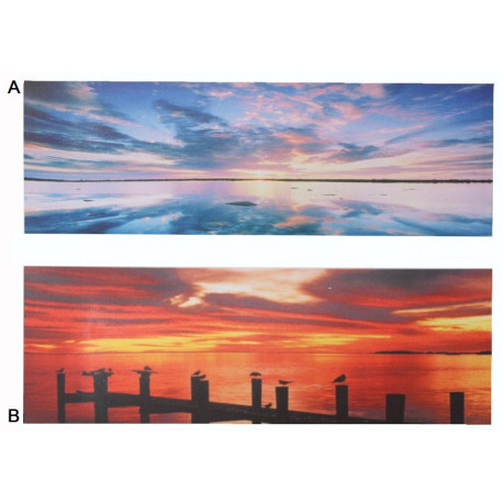 Tableau toile Coucher de soleil - mer - 90 x 30 cm