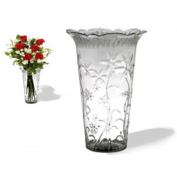 Vase transparent décoré - 20 cm