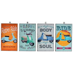 Tableau bois Scooter - vintage - 25 x 15 cm