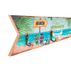 Porte manteau mural bois Plage - Eté - 30 x 10 cm