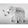 Figurine Eléphant ethnique couleur argent - 12 cm