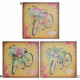 Tableau toile Vélo et fleurs - romantique - 60 x 60 cm