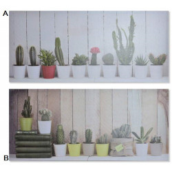 Tableau toile Cactus dans pot - 80 x 35 cm